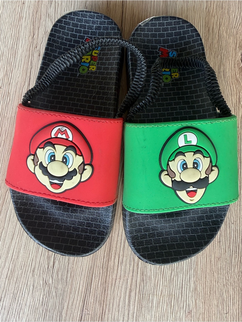Kids Character Slide Sandals in Red and Green size 11/12